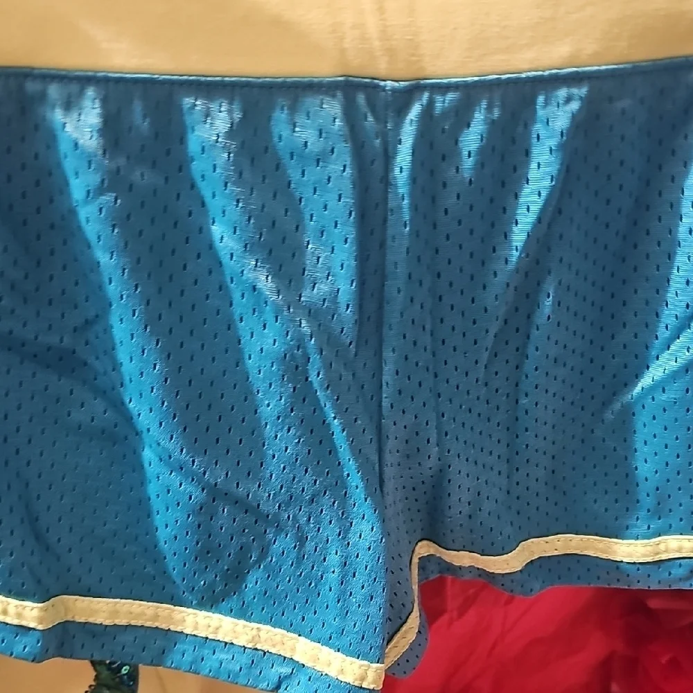 Justice Girls Blue and Green Soccer Shorts Size 6 LIKE NEW